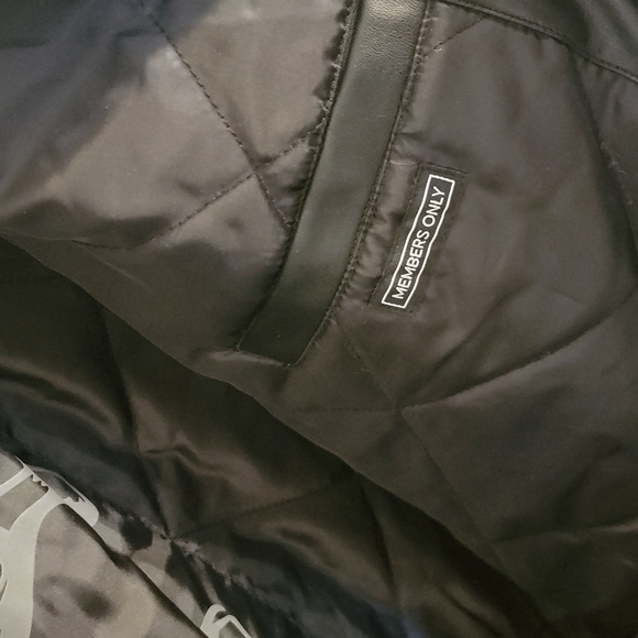 Members Only Elongated Leather Jacket Black Large - Picture 8 of 9